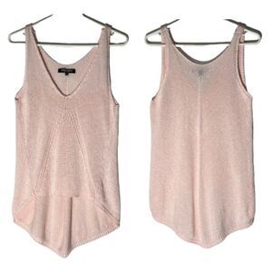 Vivian Shyu Italy Women's Pink Knit V-Neck Tank High-Low Hem NWOT Size Medium